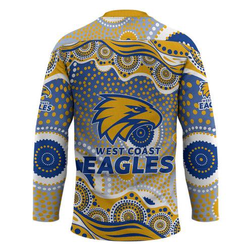 West Coast Eagles Hockey Jersey Aboriginal Dot Pattern - Football Mascot Heritage Pride