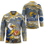 West Coast Eagles Hockey Jersey Aboriginal Dot Pattern - Football Mascot Heritage Pride