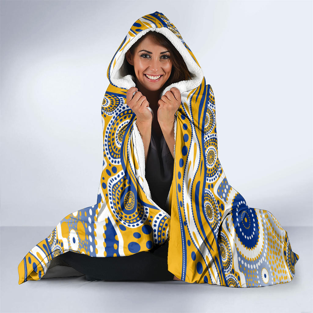 West Coast Eagles Hooded Blanket Aboriginal Dot Pattern - Football Mascot Heritage Pride