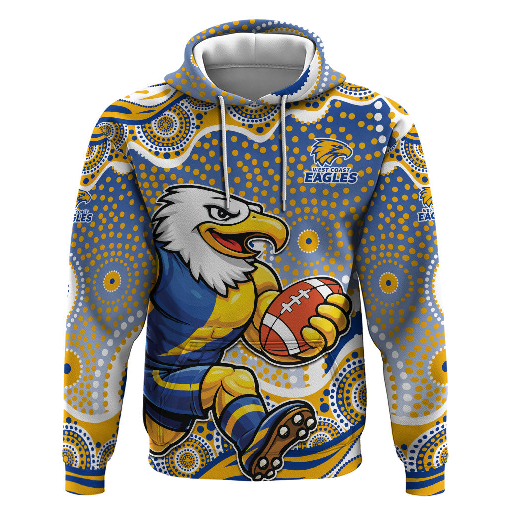 West Coast Eagles Hoodie Aboriginal Dot Pattern - Football Mascot Heritage Pride