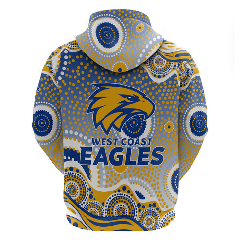 West Coast Eagles Hoodie Aboriginal Dot Pattern - Football Mascot Heritage Pride