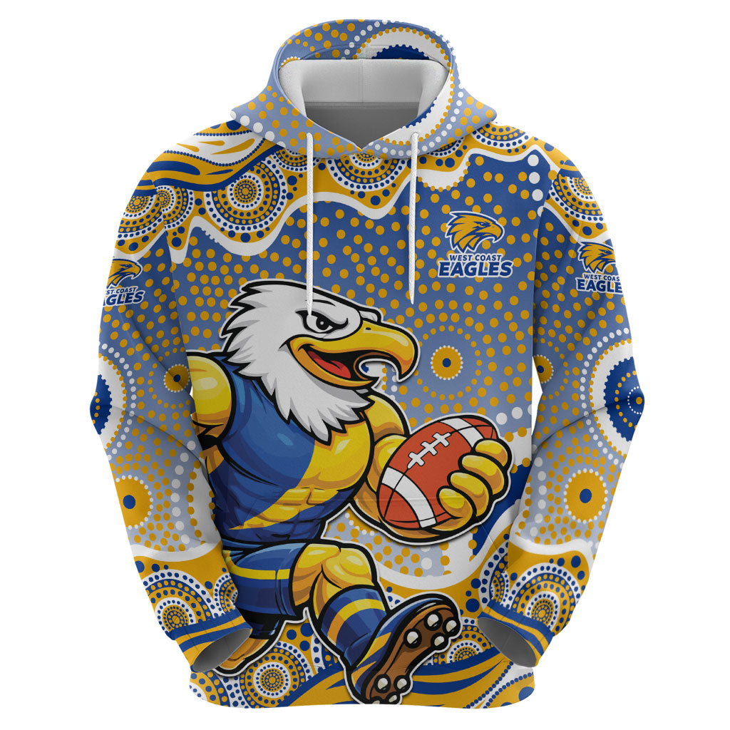 West Coast Eagles Hoodie Aboriginal Dot Pattern - Football Mascot Heritage Pride
