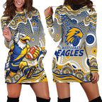 West Coast Eagles Hoodie Dress Aboriginal Dot Pattern - Football Mascot Heritage Pride