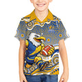 West Coast Eagles Kid Hawaiian Shirt Aboriginal Dot Pattern - Football Mascot Heritage Pride