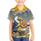 West Coast Eagles Kid Hawaiian Shirt Aboriginal Dot Pattern - Football Mascot Heritage Pride