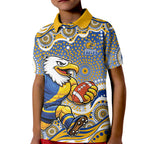 West Coast Eagles Kid Polo Shirt Aboriginal Dot Pattern - Football Mascot Heritage Pride