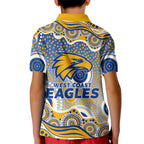 West Coast Eagles Kid Polo Shirt Aboriginal Dot Pattern - Football Mascot Heritage Pride