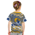 West Coast Eagles Kid T Shirt Aboriginal Dot Pattern - Football Mascot Heritage Pride