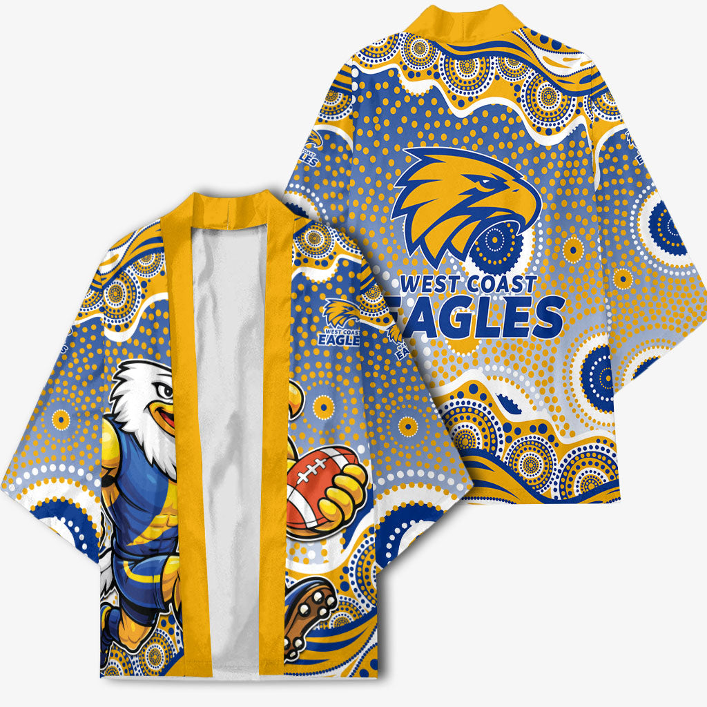 West Coast Eagles Kimono Aboriginal Dot Pattern - Football Mascot Heritage Pride