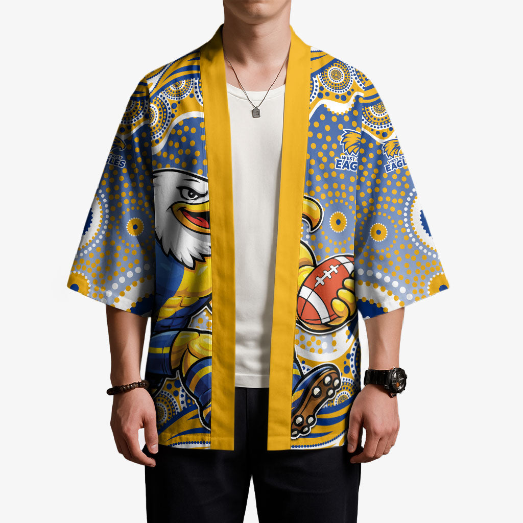 West Coast Eagles Kimono Aboriginal Dot Pattern - Football Mascot Heritage Pride