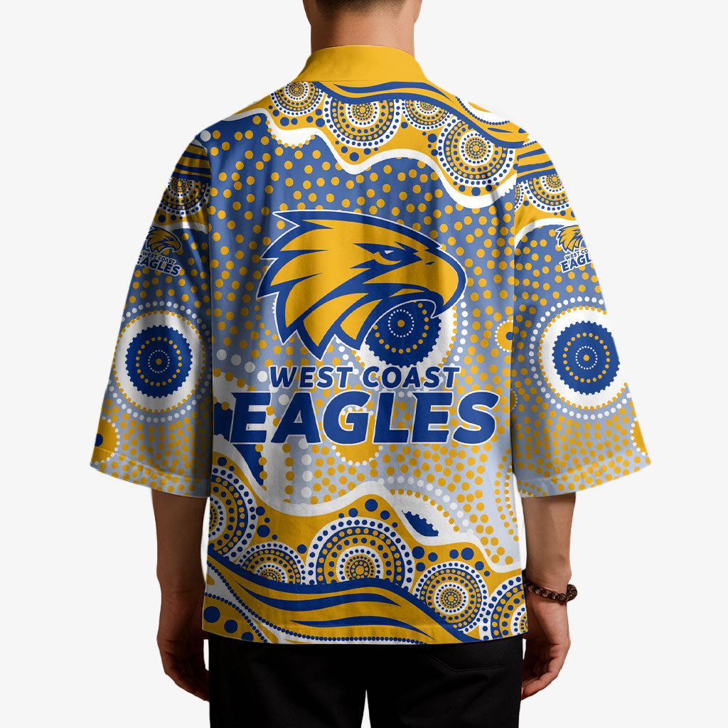 West Coast Eagles Kimono Aboriginal Dot Pattern - Football Mascot Heritage Pride