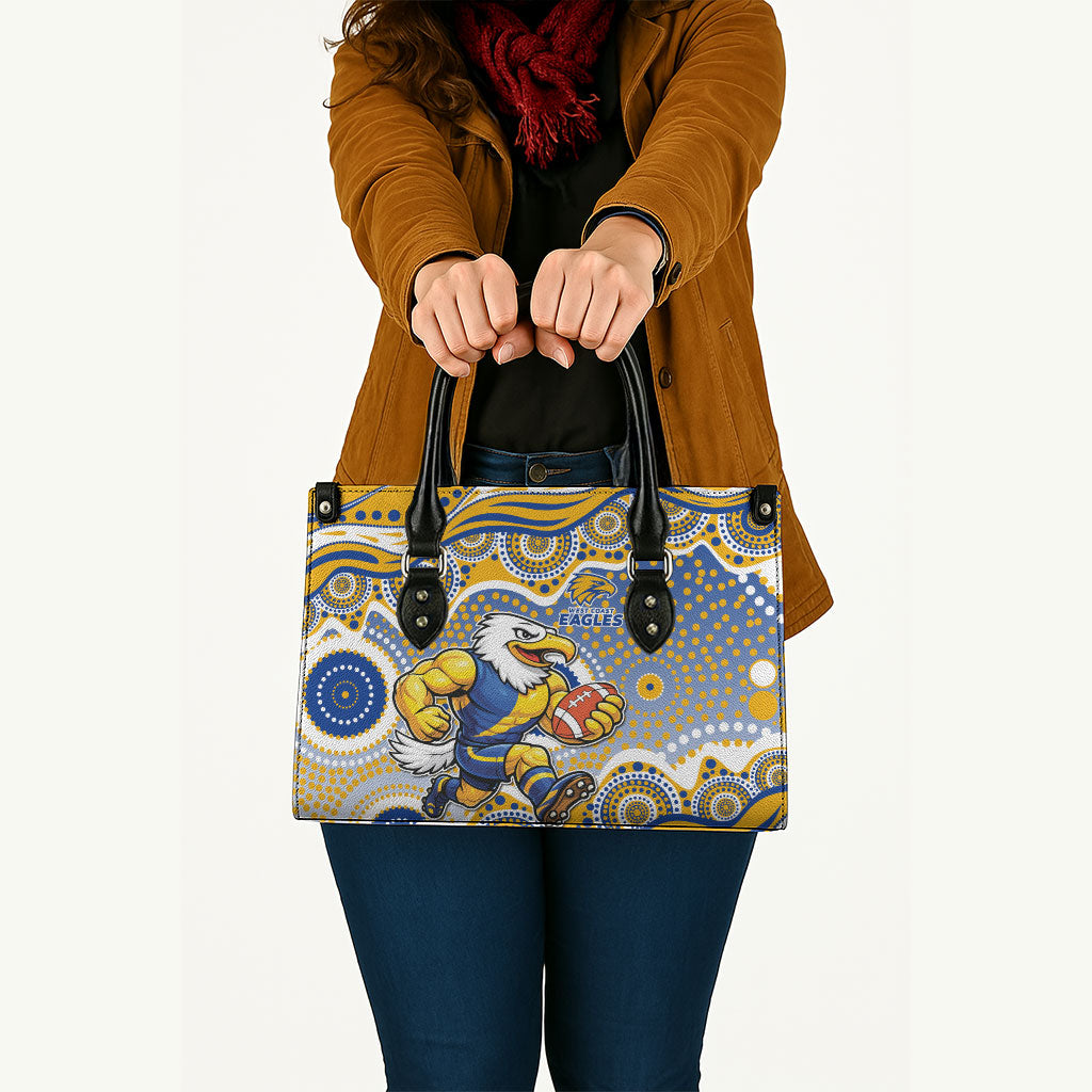West Coast Eagles Leather Bag Aboriginal Dot Pattern - Football Mascot Heritage Pride