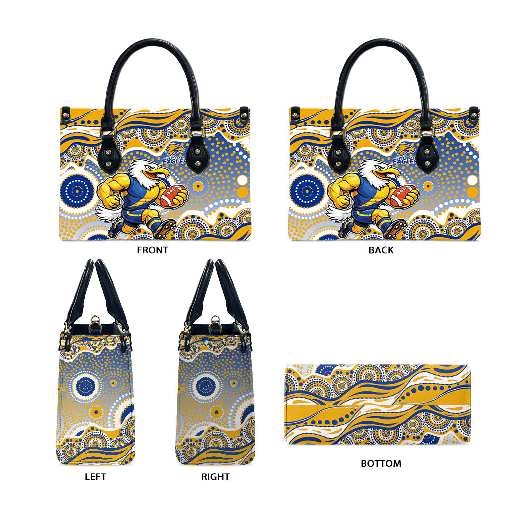 West Coast Eagles Leather Bag Aboriginal Dot Pattern - Football Mascot Heritage Pride