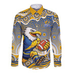 West Coast Eagles Long Sleeve Button Shirt Aboriginal Dot Pattern - Football Mascot Heritage Pride