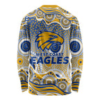 West Coast Eagles Long Sleeve Shirt Aboriginal Dot Pattern - Football Mascot Heritage Pride