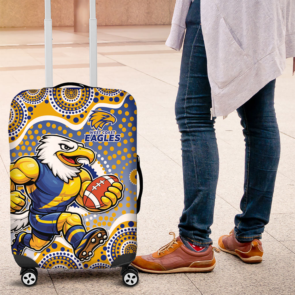 West Coast Eagles Luggage Cover Aboriginal Dot Pattern - Football Mascot Heritage Pride