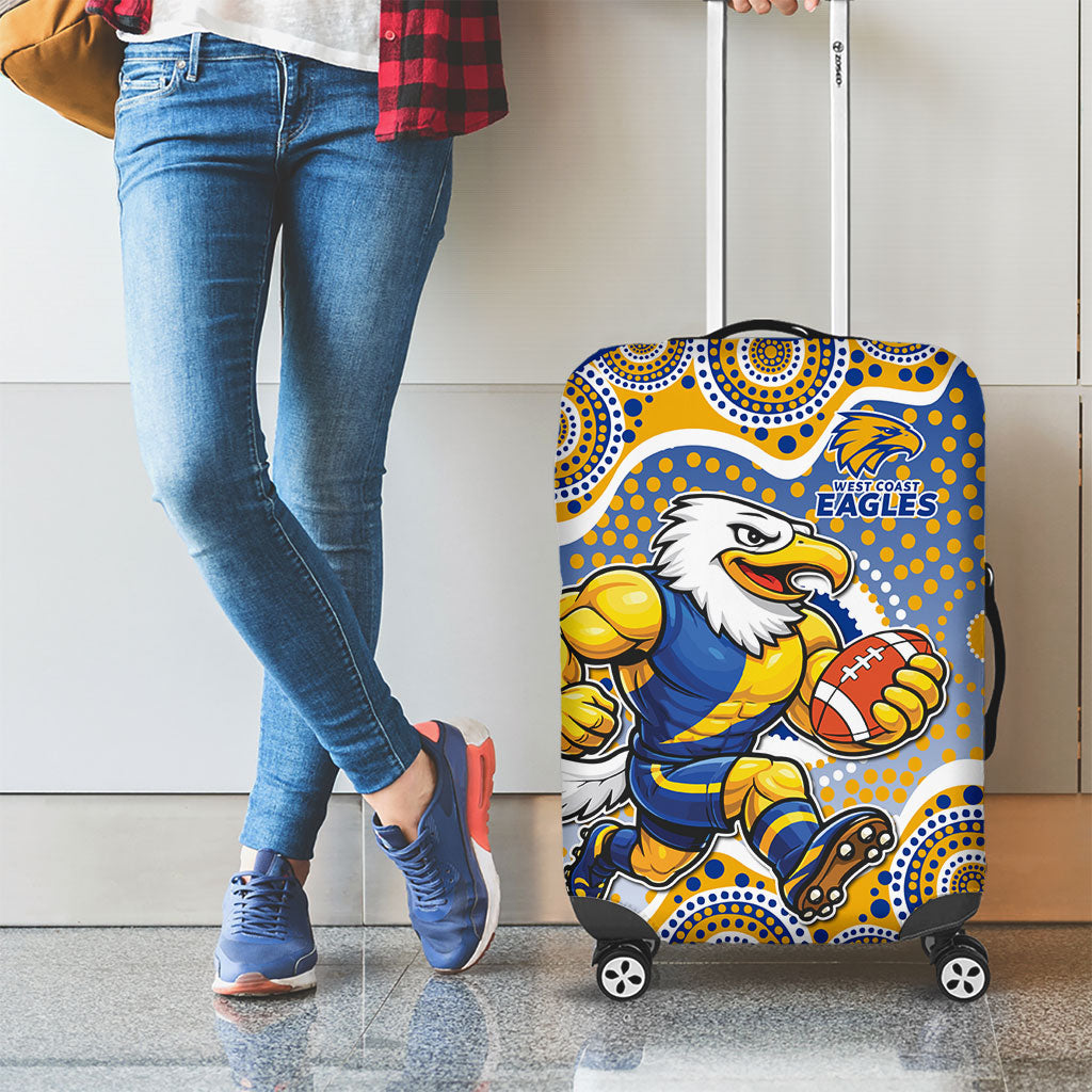 West Coast Eagles Luggage Cover Aboriginal Dot Pattern - Football Mascot Heritage Pride