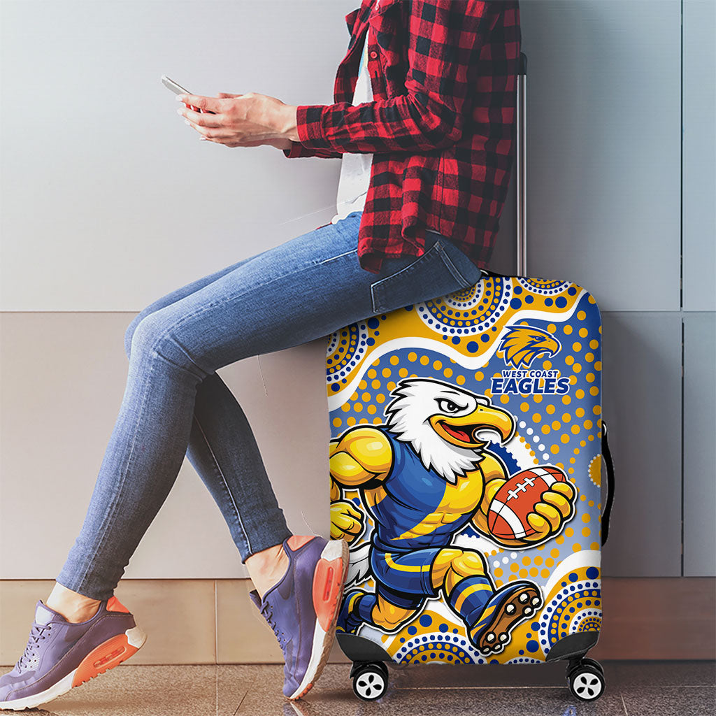 West Coast Eagles Luggage Cover Aboriginal Dot Pattern - Football Mascot Heritage Pride