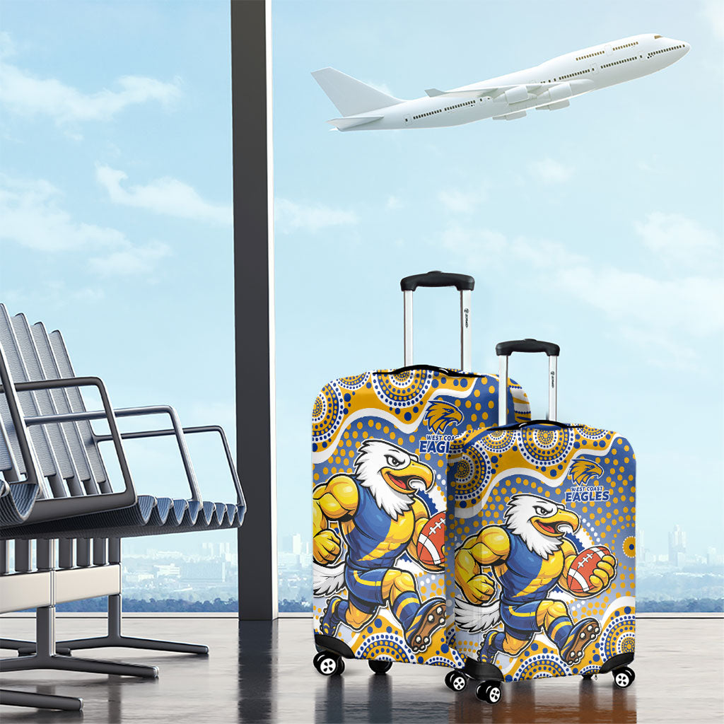 West Coast Eagles Luggage Cover Aboriginal Dot Pattern - Football Mascot Heritage Pride