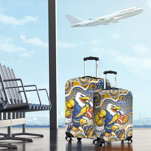 West Coast Eagles Luggage Cover Aboriginal Dot Pattern - Football Mascot Heritage Pride