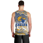 West Coast Eagles Men Tank Top Aboriginal Dot Pattern - Football Mascot Heritage Pride