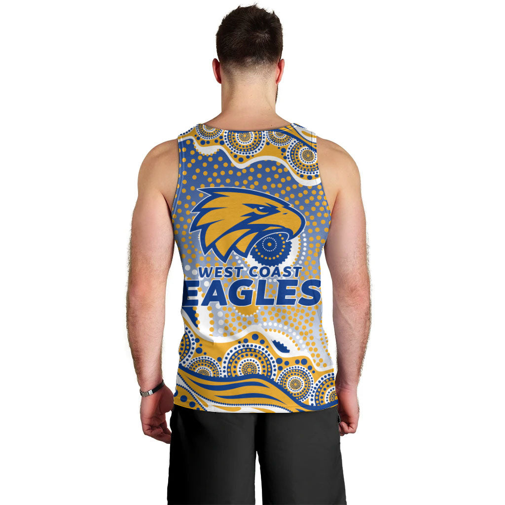 West Coast Eagles Men Tank Top Aboriginal Dot Pattern - Football Mascot Heritage Pride