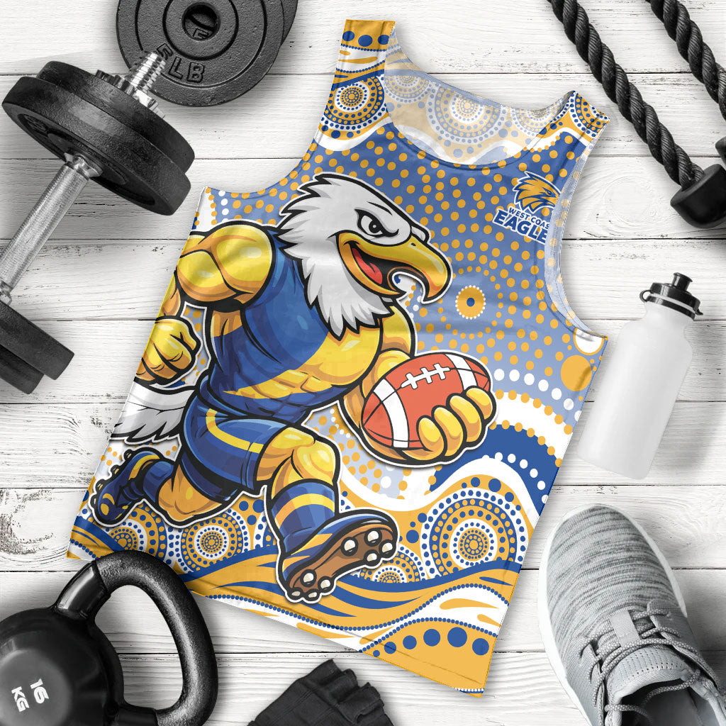 West Coast Eagles Men Tank Top Aboriginal Dot Pattern - Football Mascot Heritage Pride