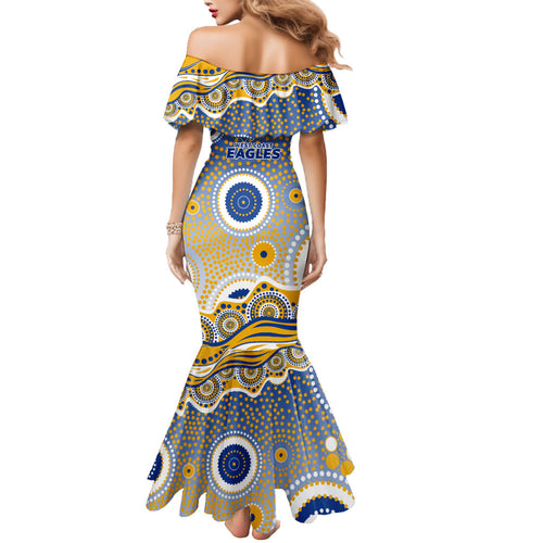 West Coast Eagles Mermaid Dress Aboriginal Dot Pattern - Football Mascot Heritage Pride