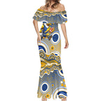West Coast Eagles Mermaid Dress Aboriginal Dot Pattern - Football Mascot Heritage Pride