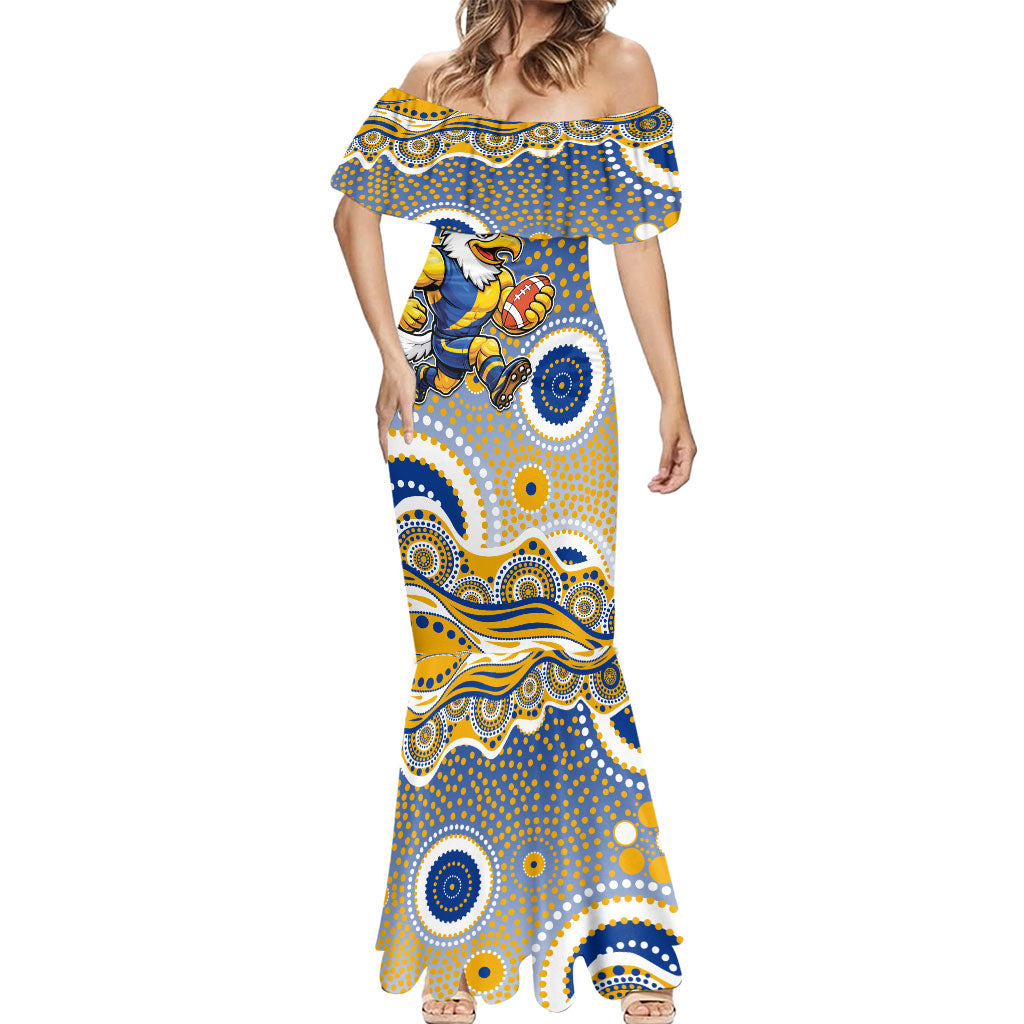West Coast Eagles Mermaid Dress Aboriginal Dot Pattern - Football Mascot Heritage Pride