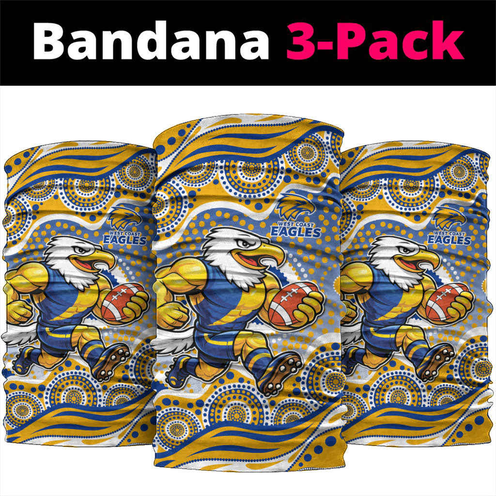 West Coast Eagles Neck Gaiter Aboriginal Dot Pattern - Football Mascot Heritage Pride