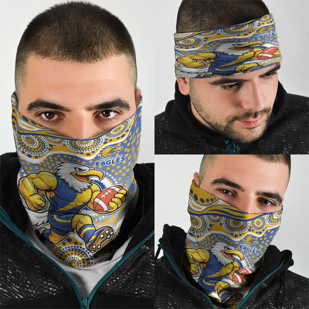 West Coast Eagles Neck Gaiter Aboriginal Dot Pattern - Football Mascot Heritage Pride