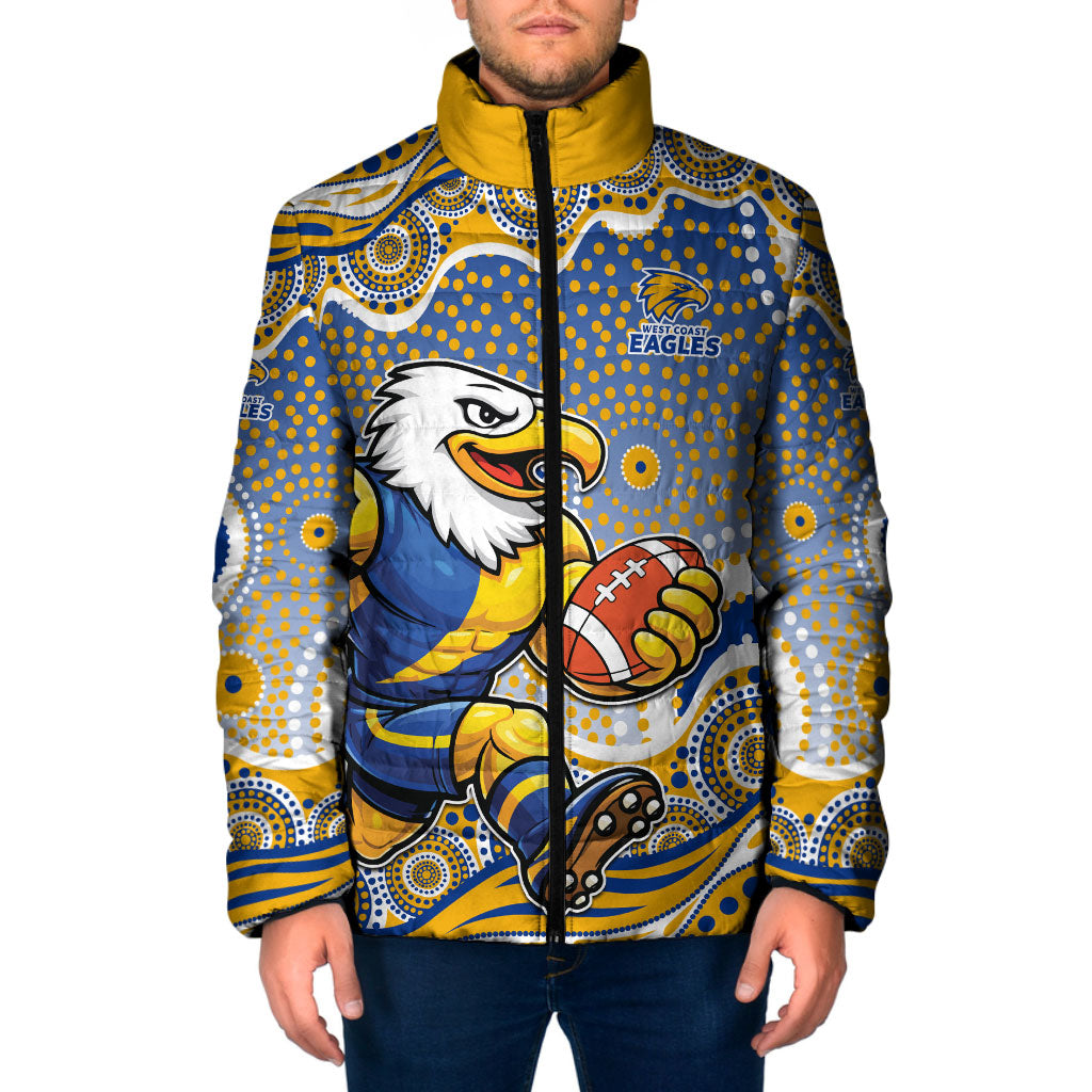 West Coast Eagles Padded Jacket Aboriginal Dot Pattern - Football Mascot Heritage Pride