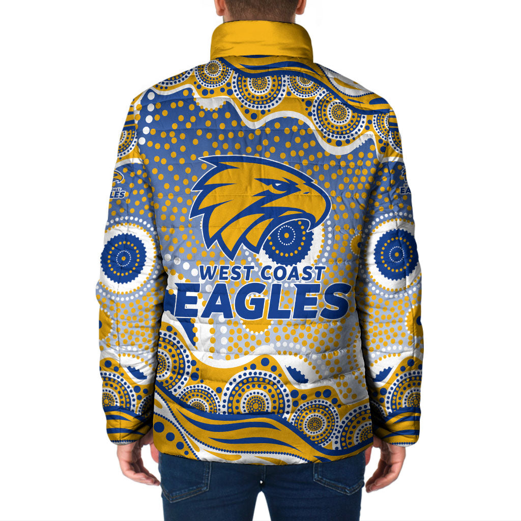 West Coast Eagles Padded Jacket Aboriginal Dot Pattern - Football Mascot Heritage Pride