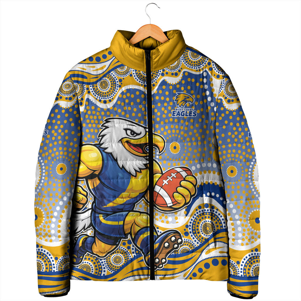 West Coast Eagles Padded Jacket Aboriginal Dot Pattern - Football Mascot Heritage Pride