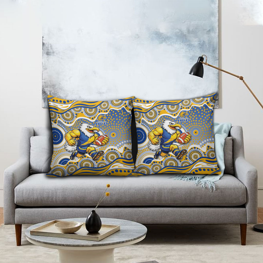 West Coast Eagles Pillow Cover Aboriginal Dot Pattern - Football Mascot Heritage Pride