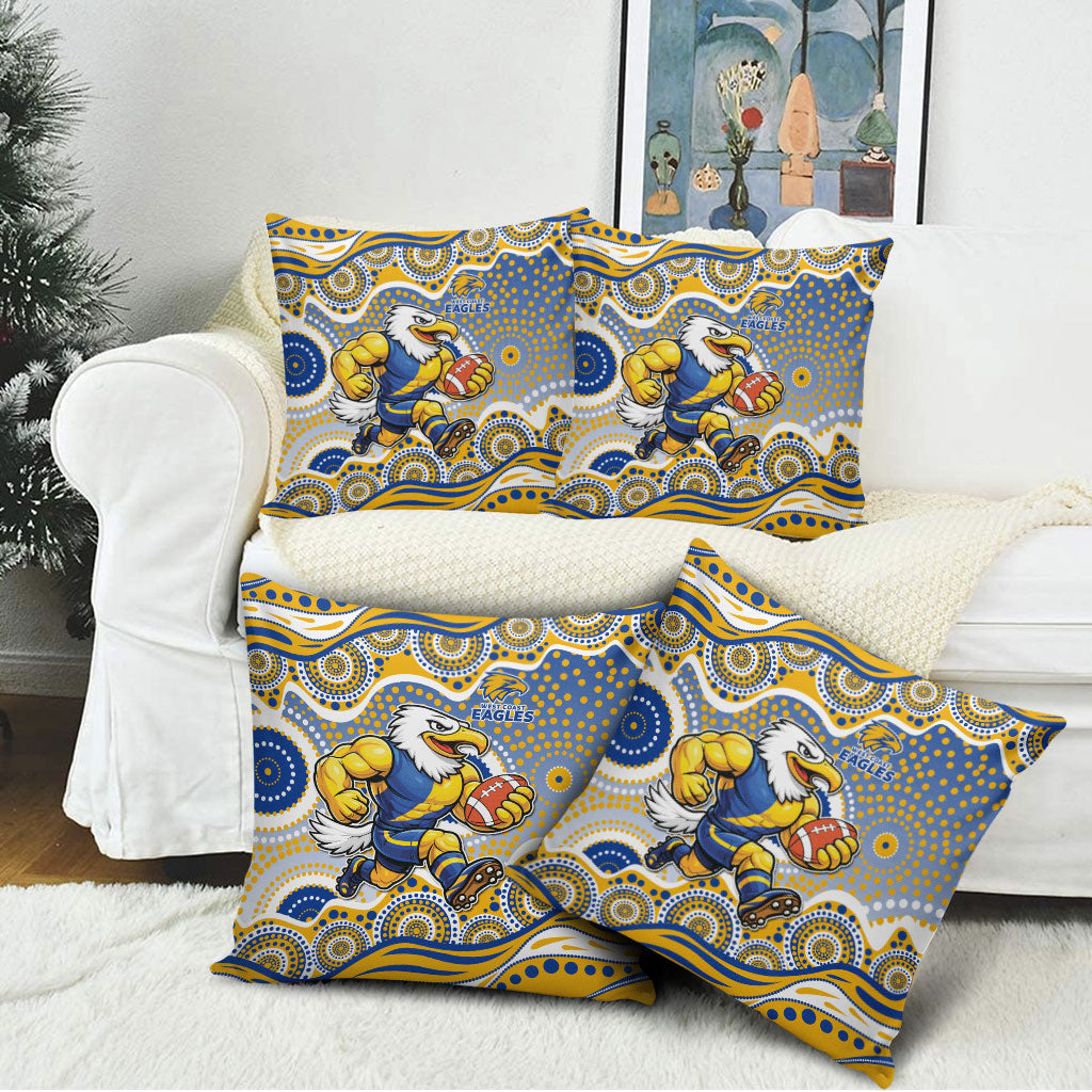 West Coast Eagles Pillow Cover Aboriginal Dot Pattern - Football Mascot Heritage Pride