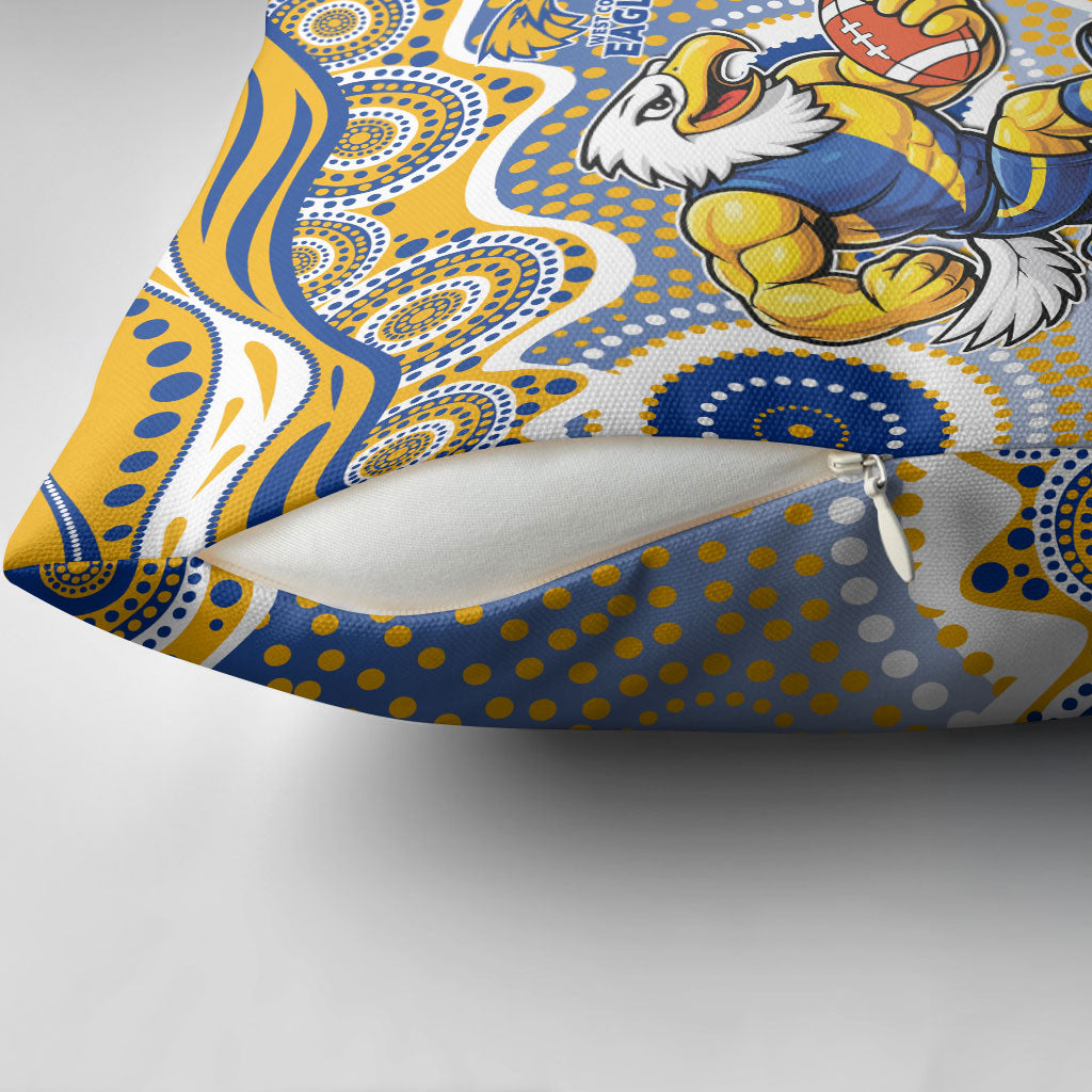 West Coast Eagles Pillow Cover Aboriginal Dot Pattern - Football Mascot Heritage Pride
