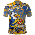 West Coast Eagles Polo Shirt Aboriginal Dot Pattern - Football Mascot Heritage Pride