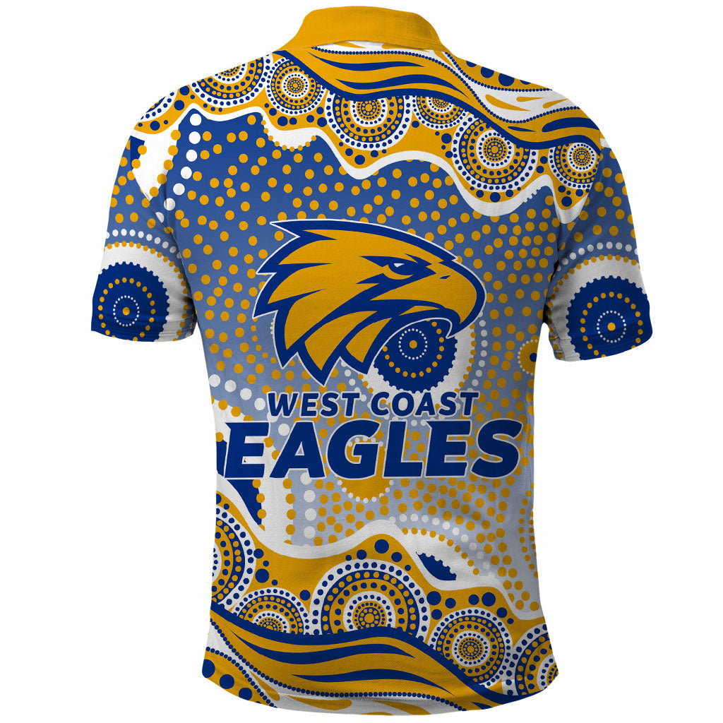 West Coast Eagles Polo Shirt Aboriginal Dot Pattern - Football Mascot Heritage Pride