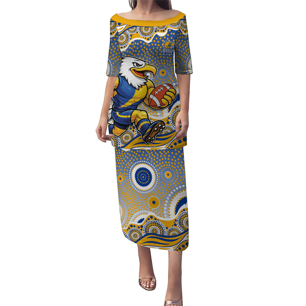 West Coast Eagles Puletasi Aboriginal Dot Pattern - Football Mascot Heritage Pride