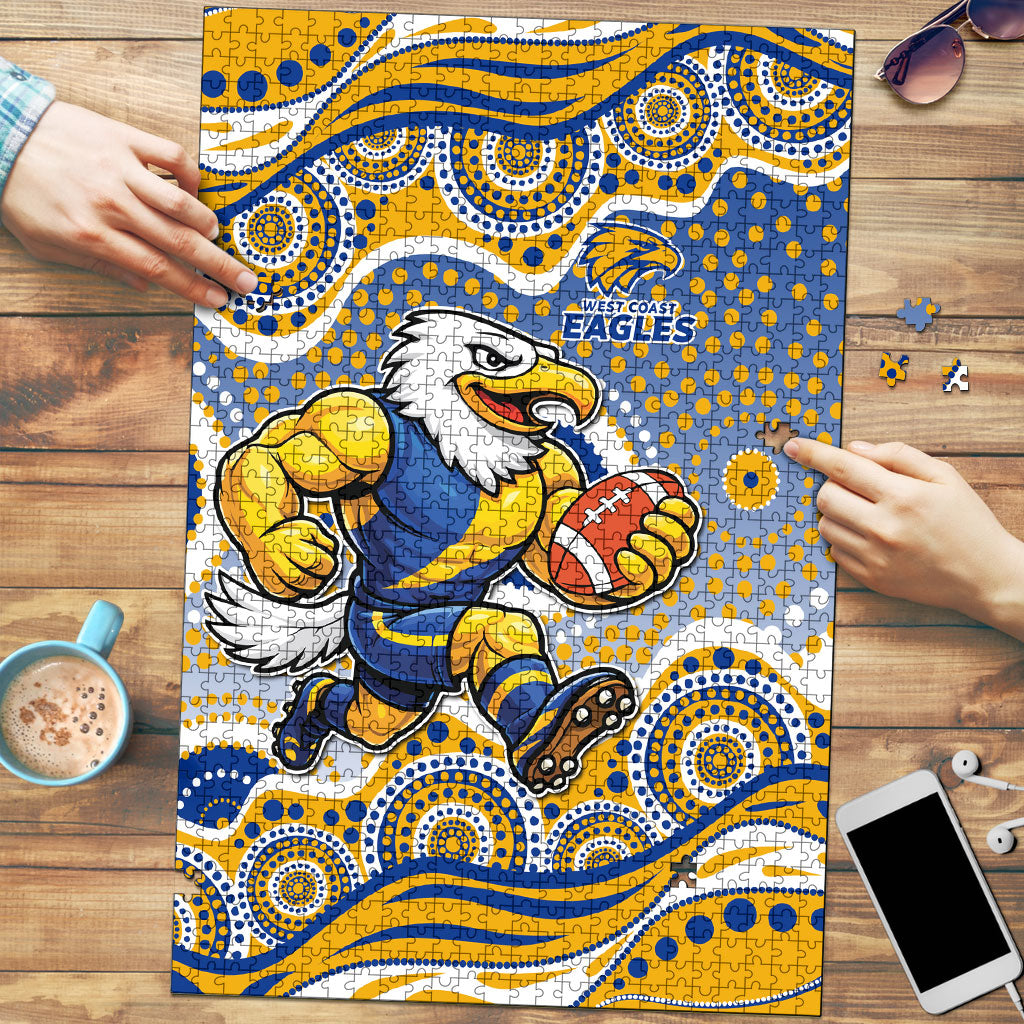 West Coast Eagles Puzzle Aboriginal Dot Pattern - Football Mascot Heritage Pride