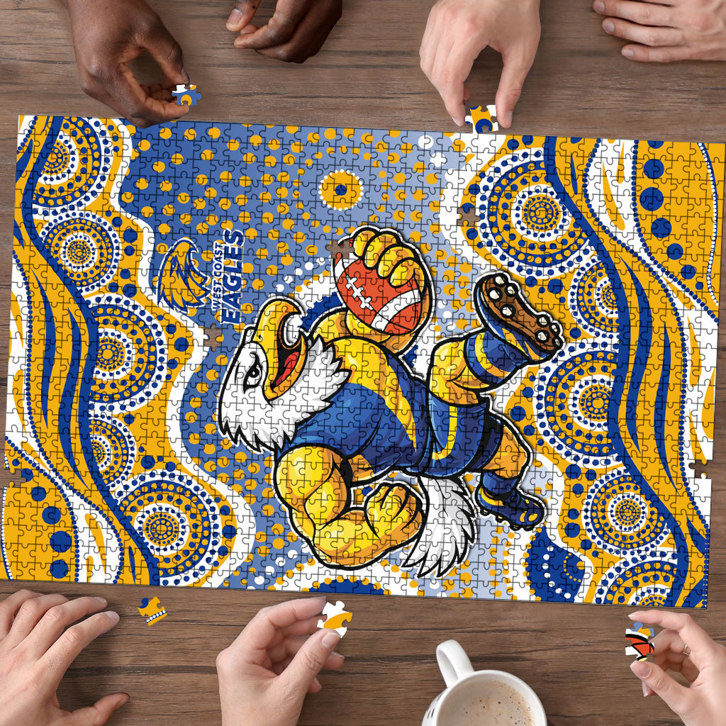 West Coast Eagles Puzzle Aboriginal Dot Pattern - Football Mascot Heritage Pride