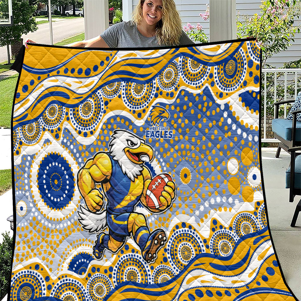West Coast Eagles Quilt Aboriginal Dot Pattern - Football Mascot Heritage Pride