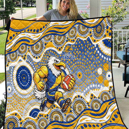 West Coast Eagles Quilt Aboriginal Dot Pattern - Football Mascot Heritage Pride