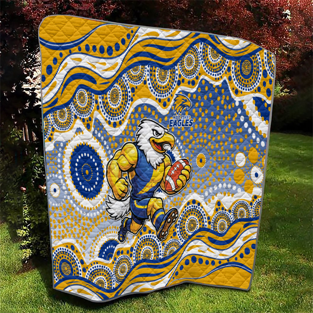 West Coast Eagles Quilt Aboriginal Dot Pattern - Football Mascot Heritage Pride
