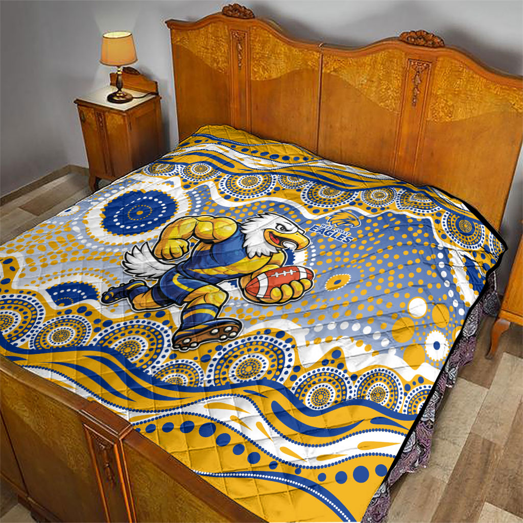 West Coast Eagles Quilt Aboriginal Dot Pattern - Football Mascot Heritage Pride