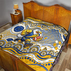 West Coast Eagles Quilt Aboriginal Dot Pattern - Football Mascot Heritage Pride