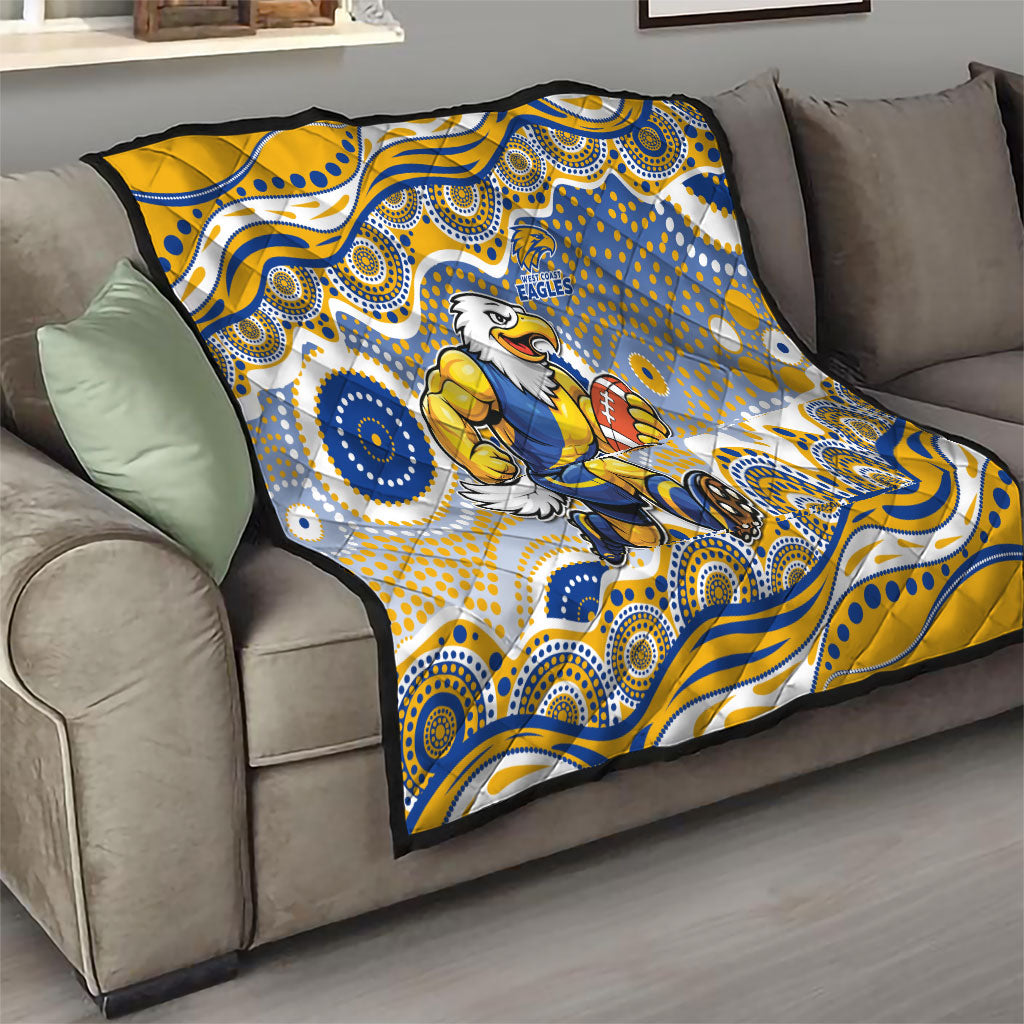 West Coast Eagles Quilt Aboriginal Dot Pattern - Football Mascot Heritage Pride