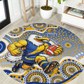 West Coast Eagles Round Carpet Aboriginal Dot Pattern - Football Mascot Heritage Pride